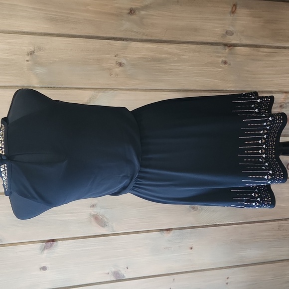 WHITE HOUSE BLACK MARKET Sleeveless Embellished Blouson Shrt Blk,Dress szXXS,EUC - Picture 4 of 10